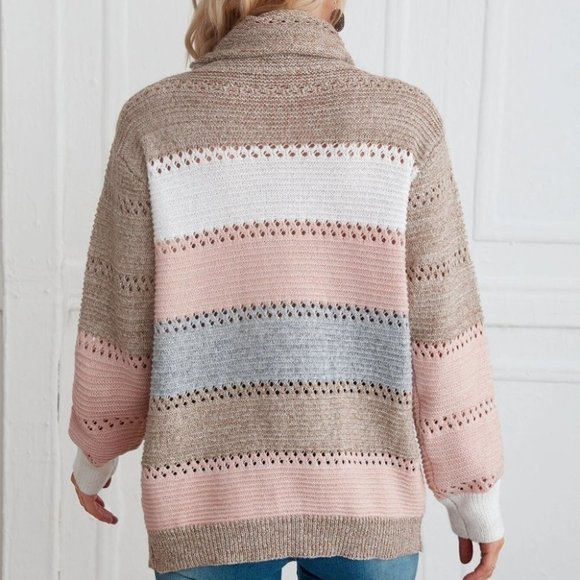 SO ME Color Block Fitted Crop Sweater Top main image 1